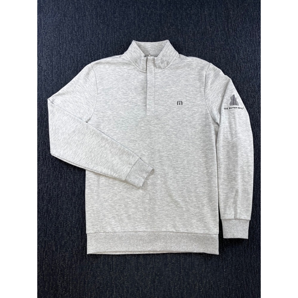 TravisMathew Mens Grey Heather Guitar Hotel Quarter Zip Pullover Small 1MV122